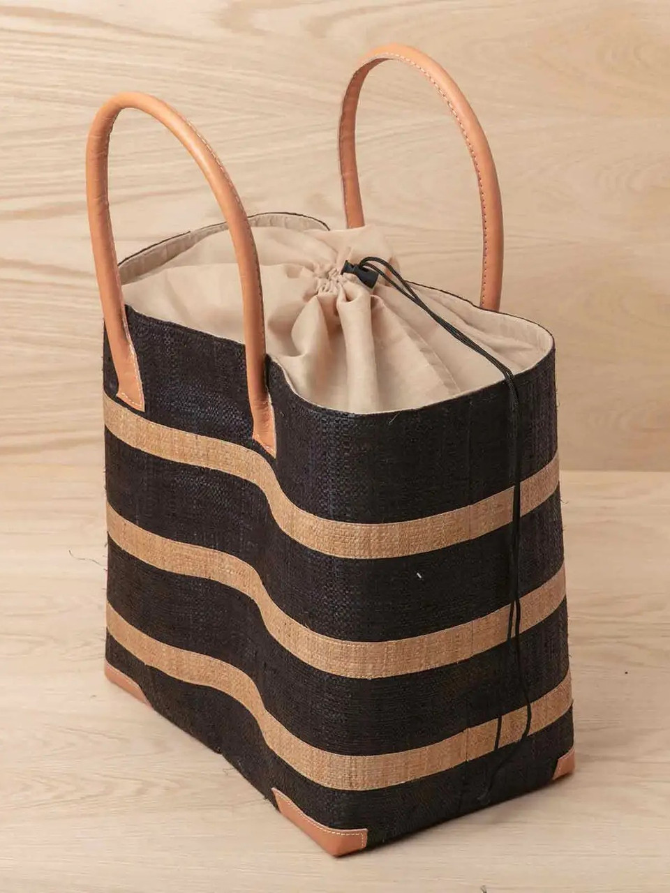 Rockflowerpaper STRIPE RAFFIA BEACH TOTE BAG 543-98 - Bra~vo